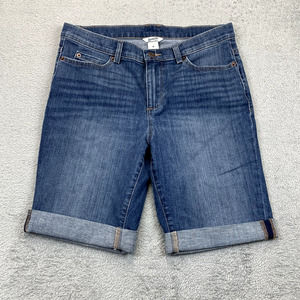 Duluth Flex Daily Denim Bermuda Jean Shorts Womens Size 10 Med Wash Blue